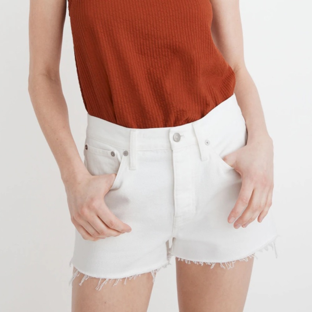 Madewell Relaxed Denim Shorts - White